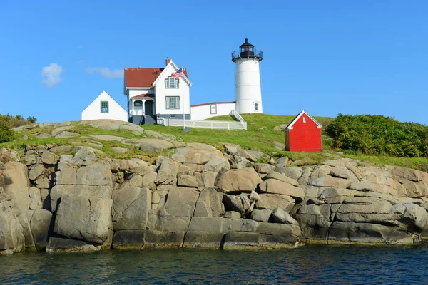 Phare Cape Neddick Nubble Lighthouse Old York Village Maine Usa — Photo