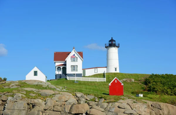 Phare Cape Neddick Nubble Lighthouse Old York Village Maine Usa — Photo