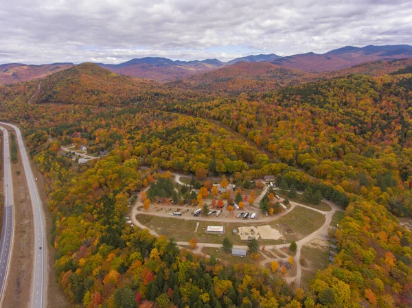 White Mountain National Forest Aerial View Fall Foliage Town Thornton — Stock Photo, Image