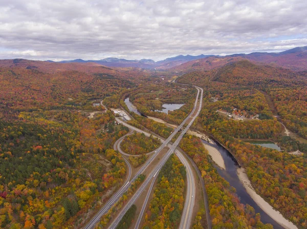 Interstate Highway Exit Route Pemigewasset River White Mountain National Forest — Stock Photo, Image