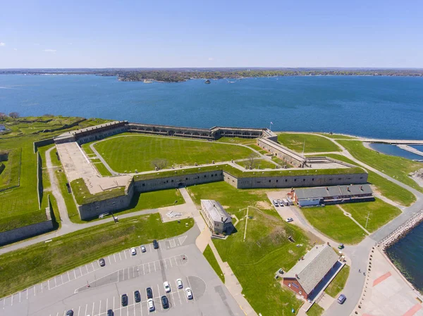 Fort Adams Widok Lotu Ptaka Ocean Drive Fort Adams State — Zdjęcie stockowe