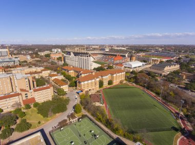 Texas Üniversitesi, Austin hava manzaralı, Darrell K Royal-Texas Memorial Stadyumu, Austin, Teksas, ABD.