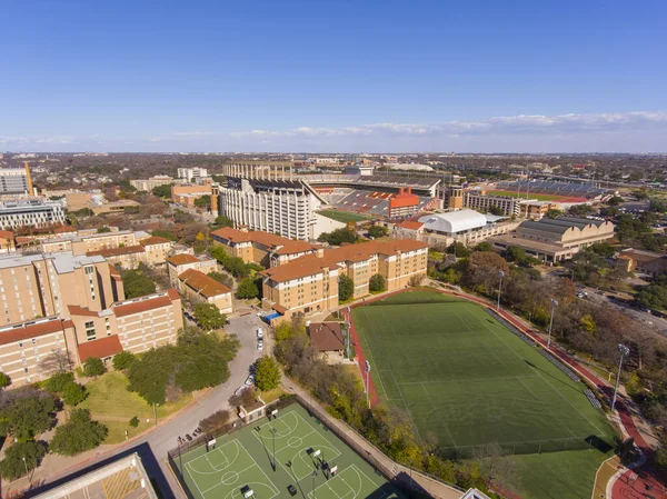 Universidad Texas Austin Vista Aérea Incluyendo Darrell Royal Texas Memorial — Foto de Stock