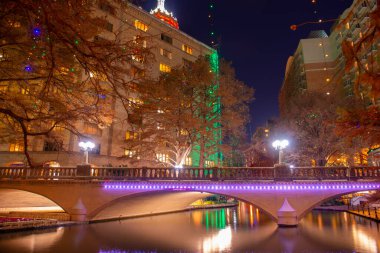 San Antonio River Walk Navarro Caddesi yakınlarındaki San Antonio, Teksas, ABD.