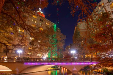 San Antonio River Walk Navarro Caddesi yakınlarındaki San Antonio, Teksas, ABD.