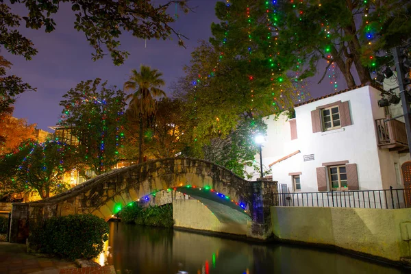 San Antonio River Walk near S Presa St and Rosita\'s Bridge over San Antonio River in downtown San Antonio, Texas, TX, USA.