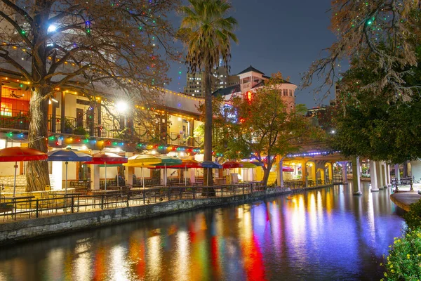 San Antonio River Walk Alamo Crockett Commerce Downtown San Antonio — Stock Photo, Image