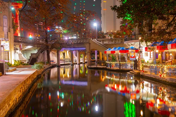 San Antonio River Walk Cerca Alamo Entre Crockett Commerce Centro — Foto de Stock