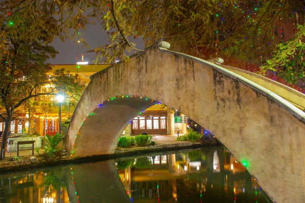 San Antonio River Walk Stone Bridge San Antonio River Villita — Stock Photo, Image