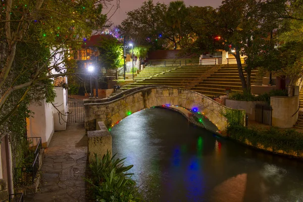 San Antonio River Walk Presa Rosita Bridge San Antonio River — Stockfoto