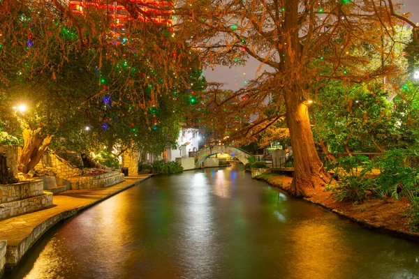 San Antonio River Walk Presa Rosita Bridge San Antonio River — Foto de Stock