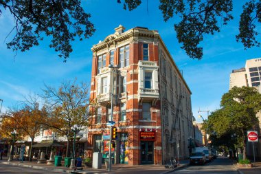 Alamo Plaza 'daki tarihi binalar San Antonio, Teksas, TX, ABD.