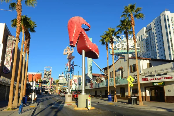 Spinning Shoe Neón Fremont East District Fremont Street Centro Las — Foto de Stock