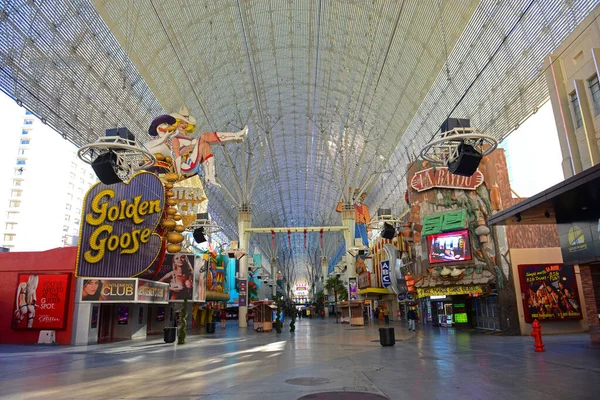 Fremont Street Experience Canopy Golden Goose Club Centro Las Vegas —  Fotos de Stock