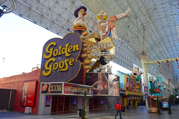 Fremont Street Experience Canopy Golden Goose Club Centro Las Vegas —  Fotos de Stock