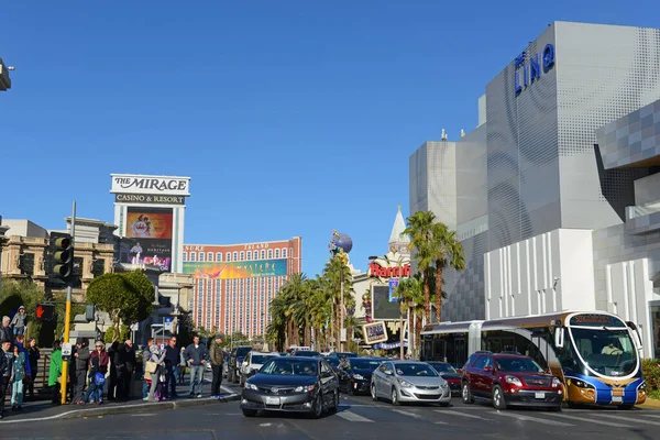 Las Vegas Strip Mirando Norte Foto Incluye Mirage Treasure Island —  Fotos de Stock