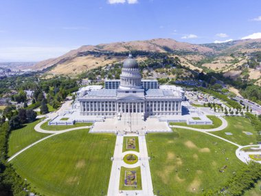 Utah Eyalet Meclisi 'nin Utah, Utah' taki hava manzarası..