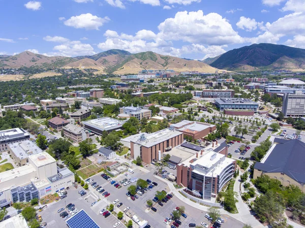 Utah Üniversitesi 'nin Utah Salt Lake City' deki hava manzarası, ABD.