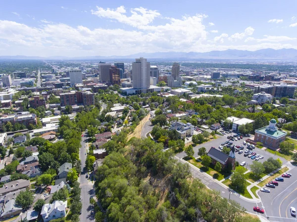 Vista Aérea Del Centro Salt Lake City Salt Lake City — Foto de Stock