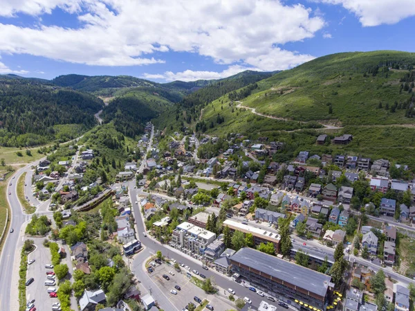 Αεροφωτογραφία Του Park City Στην Main Street Στο Park City — Φωτογραφία Αρχείου