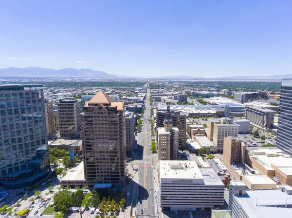 Vista Aérea Salt Lake City 200 South Street Orientada Oeste — Foto de Stock