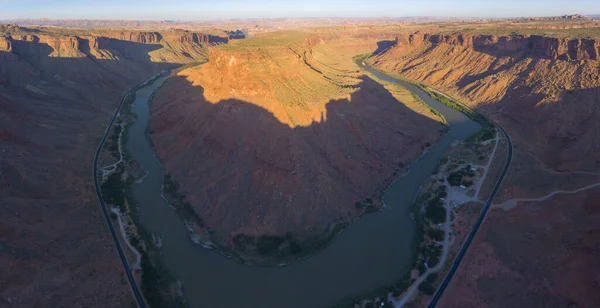 Vista Aérea Del Panorama Del Río Colorado Cerca Del Parque —  Fotos de Stock