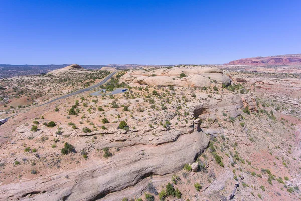 Mesa Und Canyon Landschaft Und Utah State Route 313 Luftaufnahme — Stockfoto