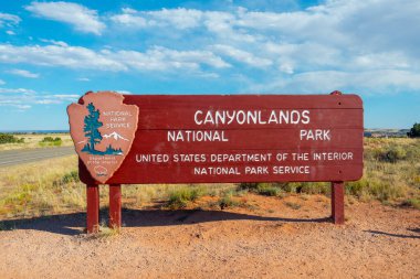 Entrance sign of Canyonlands National Park, Moab, Utah, USA. clipart