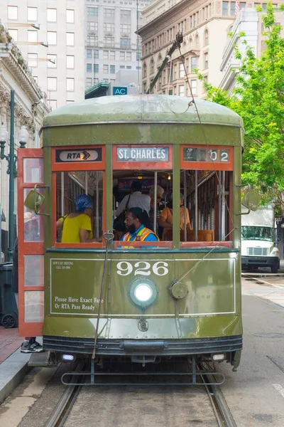 Rta Antike Straßenbahn Charles Line Route Auf Der Canal Street — Stockfoto