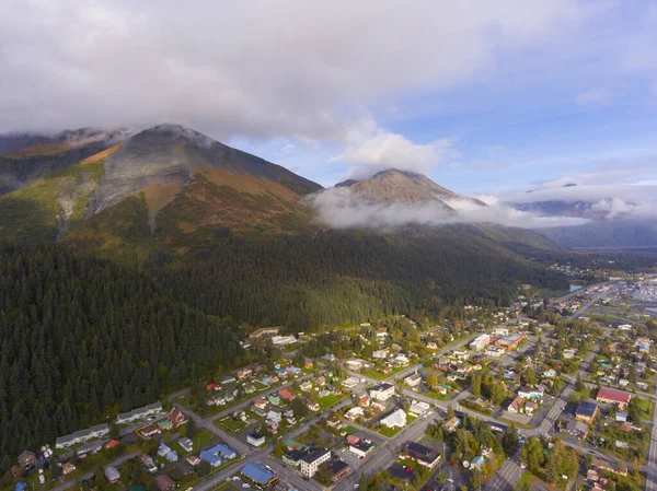 Seward Şehir Merkezi Liman Manzarası Sonbaharda Seward Kenai Yarımadası Alaska — Stok fotoğraf