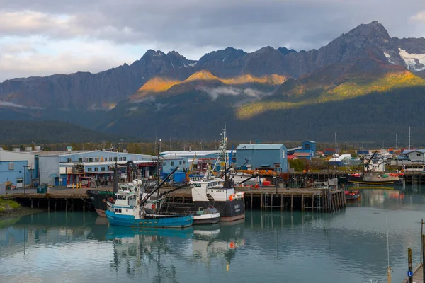 Seward Boat Harbor Nabrzeże Jesienią Seward Półwysep Kenai Alaska Usa — Zdjęcie stockowe