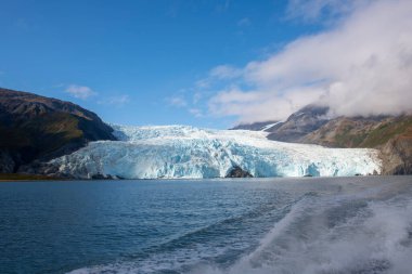 Aialik Glacier on Aialik Bay in Kenai Fjords National Park in Sep. 2019 near Seward, Alaska AK, USA. clipart
