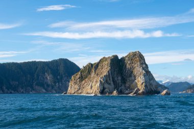 Kenai Fjords Ulusal Parkı 'ndaki Aialik Buzulu yakınlarında Eylül 2019' da Seward, Alaska AK, ABD.