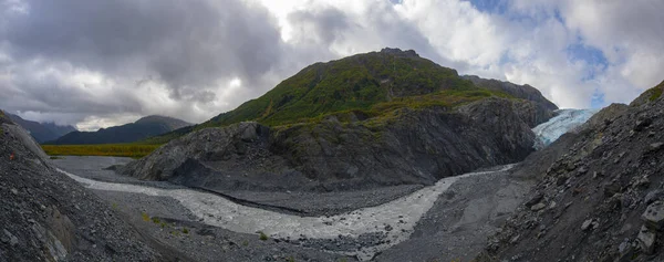 Exit Glacier Exit Creek Panorama Kenai Fjords National Park Setembro — Fotografia de Stock