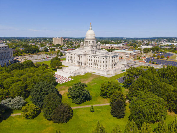 Rhode Island State House with Neoclassical style in downtown Providence, RI, USA. Это здание является столицей штата Род-Айленд.