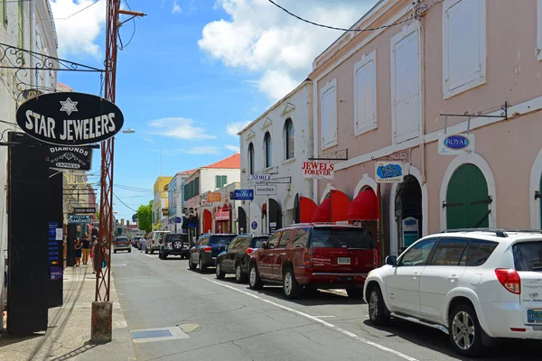 Historic Building Dronningens Gade Palm Pasg Downtown Charlotte Amalie Saint — 스톡 사진