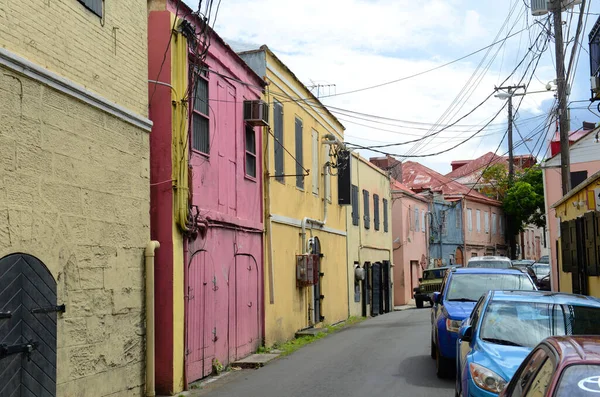 Dronningens Gade Die Hauptstraße Der Historischen Innenstadt Von Charlotte Amalie — Stockfoto