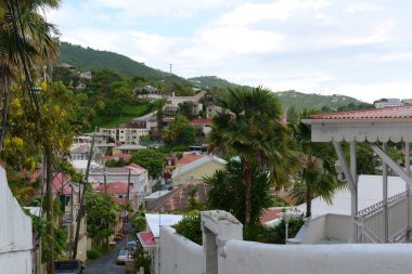 ABD 'nin Virgin Adaları' ndaki Saint Thomas Adası 'ndan Charlotte Amalie' nin Tarihi Kasabası