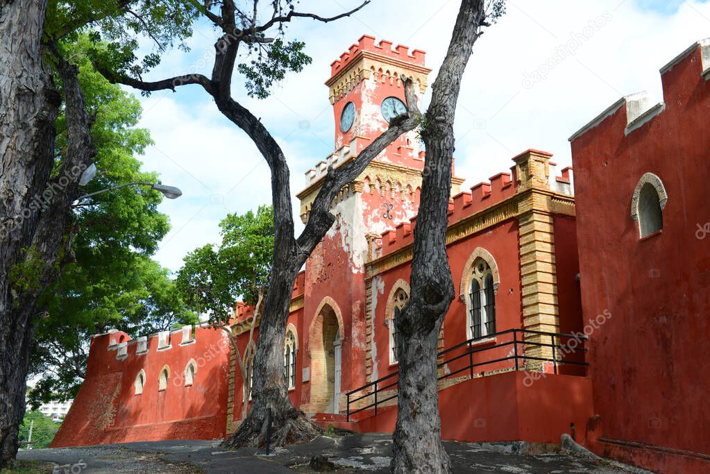 Fort Christian built in 1671 by Danish in Charlotte Amalie, Saint Thomas, U.S. Virgin Islands.