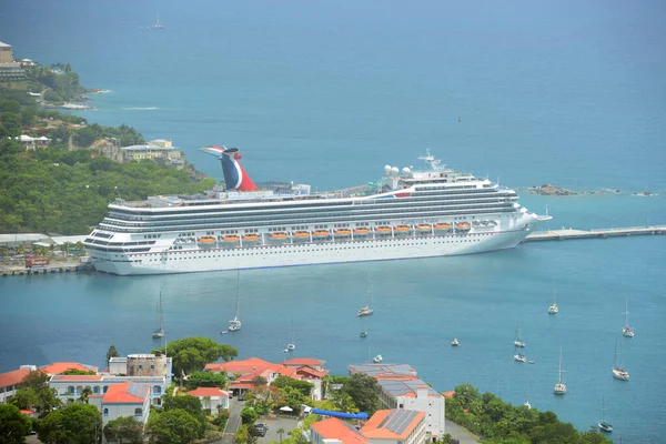 Crucero Carnaval Valor Atracado Charlotte Amalie Saint Thomas Islas Vírgenes — Foto de Stock