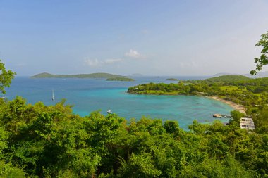 Caneel Bay ve Caneel Beach Virgin Adaları Ulusal Parkı ABD Virgin Adaları, ABD.