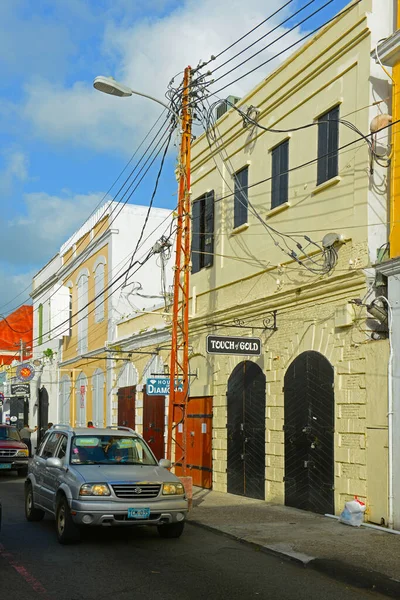 Edificio Histórico Dronningens Gade Palm Pasg Centro Charlotte Amalie Saint —  Fotos de Stock