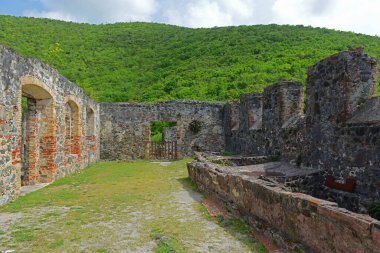 Ruins in Annaberg sugar plantation in Virgin Islands National Park at Saint John Island, US Virgin Islands, USA. clipart