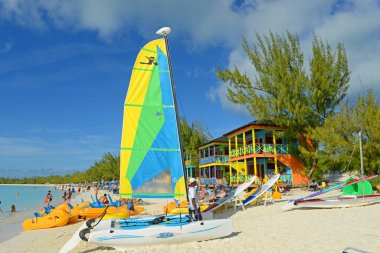 Half Moon Cay, Little San Salvador Island, the Bahamas. Half Moon Cay is a private island owned by Holland America Line in the Bahamas. clipart