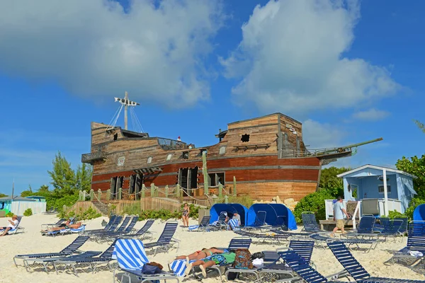 Pirate Ship Half Moon Cay Little San Salvador Island Bahamas — Stock Photo, Image