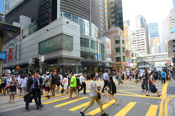 Hong Kong Des Voeux Road Central Ligt Het Centrum Van — Stockfoto