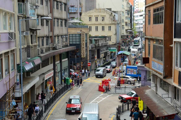 Historic Hollywood Road Eerste Weg Gebouwd Het Britse Koloniale Tijdperk — Stockfoto