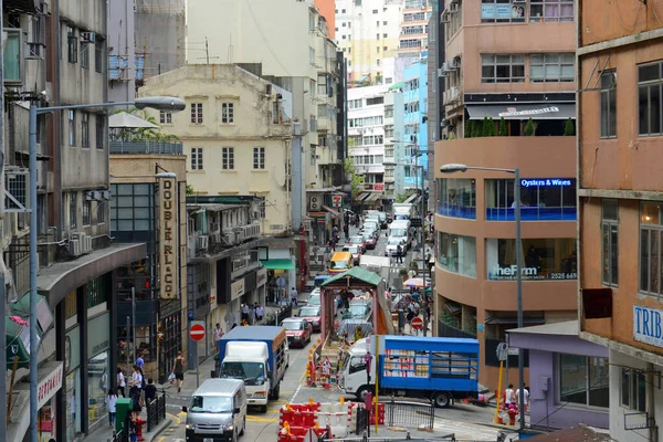 Historic Hollywood Road Eerste Weg Gebouwd Het Britse Koloniale Tijdperk — Stockfoto