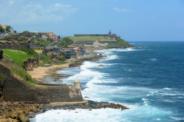 San Juan Castillo San Felipe del Morro El Morro ve San Juan gölü. Castillo de San Cristobal, San Juan, Porto Riko 'dan..
