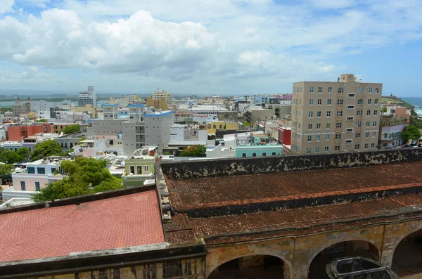 Old San Juan City Skyline Top Castillo San Cristobal San — Stock Photo, Image